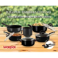 Conjunto 9 Peças Preto Elegan Firenze Teflon Antiaderente Tampa De Vidro Foto mini 2