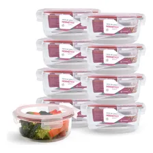 Conjunto 9 Pote Vidro Hermético Mantimentos Tampa 620ml Cor Vermelho Foto  mini 1