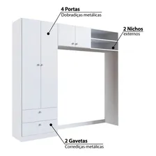 Conjunto Aconchego Berço Colchão E Guarda Roupa Branco Foto mini 4