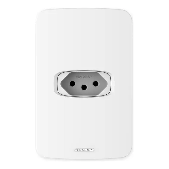 Conjunto Alumbra Gracia 4x2 Branco Com Placa 1 Tomada 10a 85 Foto 1