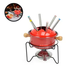 Conjunto Aparelho Para Fondue Inox Vermelho 10 Peças Foto mini 3