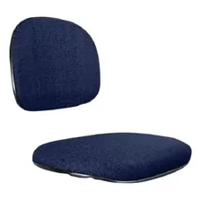 Conjunto Assento E Encosto Para Cadeira Secretária Tecido Cor Azul Com Preto Foto mini 1