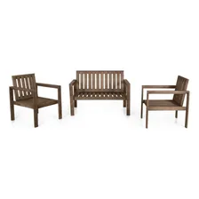 Conjunto Banco 2 Lugares E Poltronas Madeira Maciça Wt Foto mini 2
