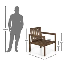 Conjunto Banco 2 Lugares E Poltronas Madeira Maciça Wt Foto mini 4