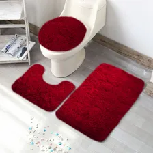 Conjunto Banheiro 3 Peças Vermelho Jogo Banheiro Luxuoso Foto mini 1