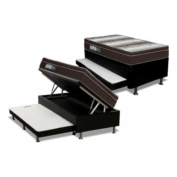 Conjunto Baú-cama+auxiliar+colchão Ortobom Light Solteiro 88 Foto 1