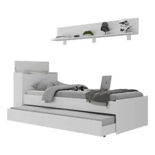 Conjunto Bicama C/ Baú E Prateleira 175cm Multimóveis Mp4118 Cor Branco Foto mini 2