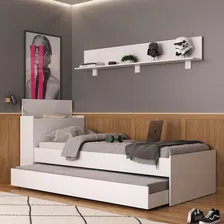 Conjunto Bicama C/ Baú E Prateleira 175cm Multimóveis Mp4118 Cor Branco Foto mini 1