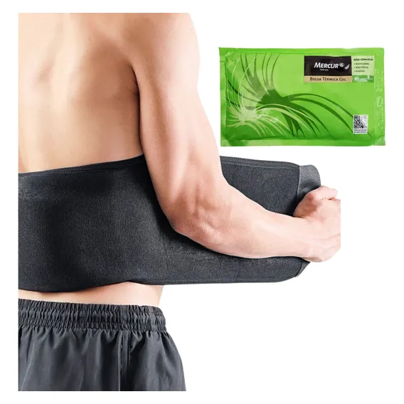 Conjunto Bolsa Térmica Gel Suporte Lombar Neoprene Hidroligh Foto 1