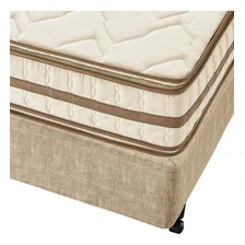 Conjunto Box King Espuma D33 Clinoflex Bambu 193x203x61cm Cor Bege Foto mini  2