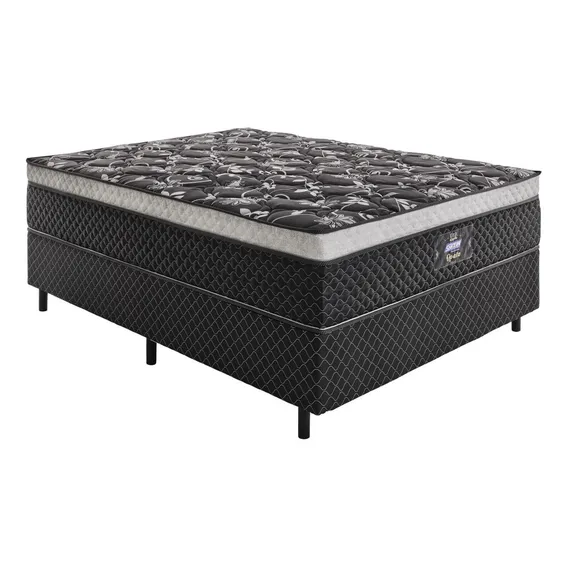 Conjunto Box Mola Casal 138cm Opala Negro Gazin Foto 1