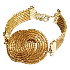 Conjunto Brinco + Pulseira Infinito Capim Dourado Artesanal Foto mini 4