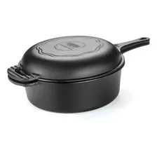Conjunto Caçarola E Frigideira Multiuso De Ferro Fundido Cor Preto Foto mini  3