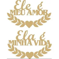Conjunto Cadeiras Noivos Ela É Minha Vida Ele Meu Amor Quantidade de cadeiras por conjunto 1 Foto mini 1