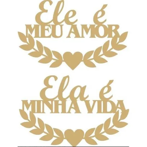 Conjunto Cadeiras Noivos Ela É Minha Vida Ele Meu Amor Quantidade de cadeiras por conjunto 1 Foto 1