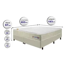 Conjunto cama box king com molas ensacadas Cama inBox Conjunto Cloud bege 193x203x67 Foto mini 2