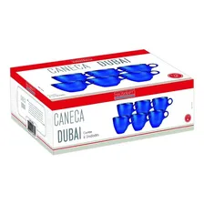 Conjunto Canecas Dubai Em Vidro 6 Unidades 170ml Cor Azul Foto mini 4