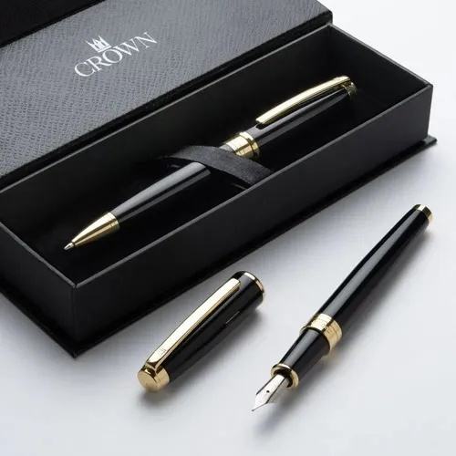 Conjunto Caneta Tinteiro E Esferográfica Crown Versalles Foto 1