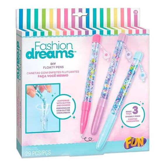 Conjunto Canetas Com Enfeites Fashion Dreams - Fun Foto 1
