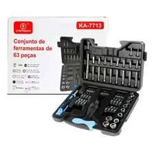 Conjunto Chave De Fenda Soquete Catraca 63 Peças Foto  mini 1