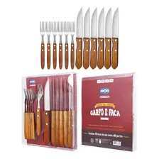 Conjunto Churrasco Garfo E Faca 12 Peças Mor Aço Inox Foto mini  3