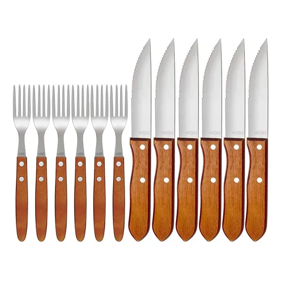 Conjunto Churrasco Garfo E Faca 12 Peças Mor Aço Inox Foto 1