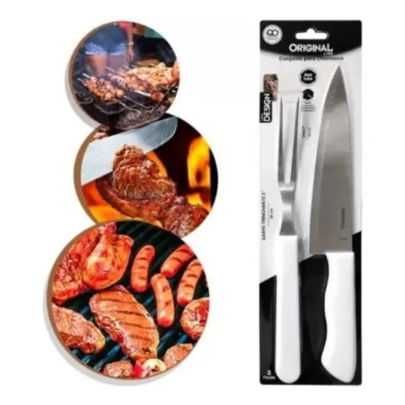 Conjunto Churrasco Kit Churrasco Faca E Garfo Line Foto 1