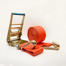 Conjunto Cinta Catraca M贸vel 100mm 10ton X 9m Gancho J Cor Laranja Foto mini 1