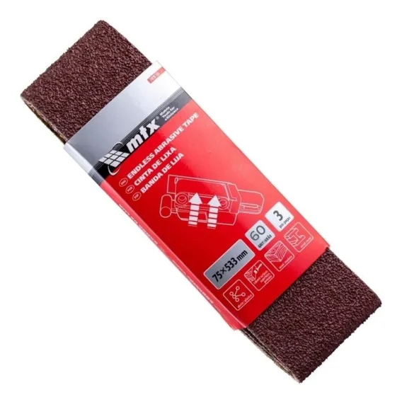 Conjunto Cinta Lixa 533 X 75mm Grão 60 3 Mtx Foto 1