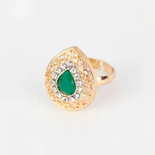 Conjunto Colar Brinco Pulseira Anel Dourado Indiano Luxo Foto mini 4
