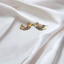 Conjunto Colar E Brinco Borboleta Zirconia Ouro 18k Foto mini 4