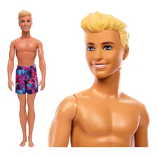Conjunto Colecionável Casal Bonecos Mattel Brinquedos : Boneca Menina Barbie Loira Fashion Vestido Rosa + Boneco Menino Ken Praia Loiro Foto mini 3