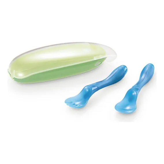 Conjunto Colher E Garfo Com Estojo Higienico Multikids Foto 1