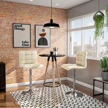 Conjunto Com 2 Banquetas Altas Fitz Creme Foto mini 2