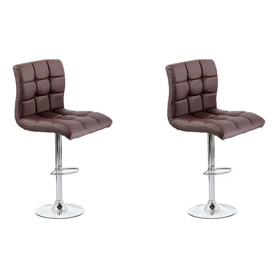 Conjunto Com 2 Banquetas Altas Fitz Marrom Escuro Foto 1