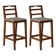 Conjunto Com 2 Banquetas Madeira Maciça Denver Wt Foto mini 1
