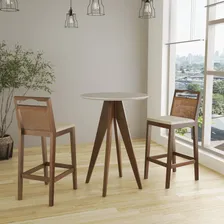 Conjunto Com 2 Banquetas Madeira Maciça Rattan Vittoria Foto mini  2