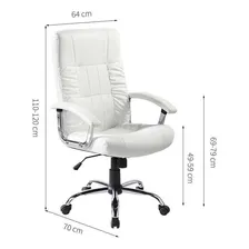 Conjunto Com 2 Cadeiras De Escrit贸rio Presidente Girat贸ri.. Cor Branco Foto mini 3