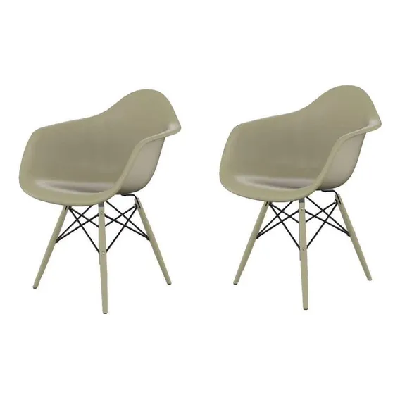 Conjunto Com 2 Cadeiras Eames Arm Dsw Fendi Foto 1