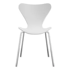 Conjunto Com 2 Cadeiras Jacobsen Branco E Cromado Foto mini 3