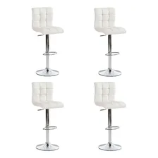 Conjunto Com 4 Banquetas Altas Fitz Branco Foto  mini 1