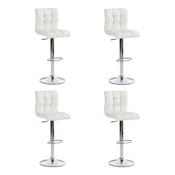 Conjunto Com 4 Banquetas Altas Fitz Branco Foto 1