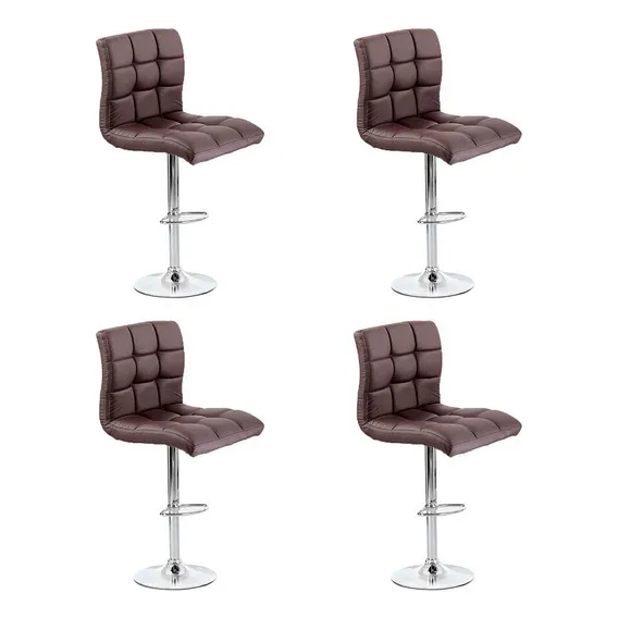 Conjunto Com 4 Banquetas Altas Fitz Marrom Escuro Foto 1