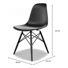 Conjunto Com 4 Cadeiras Eames Dsw Preto Foto mini  3