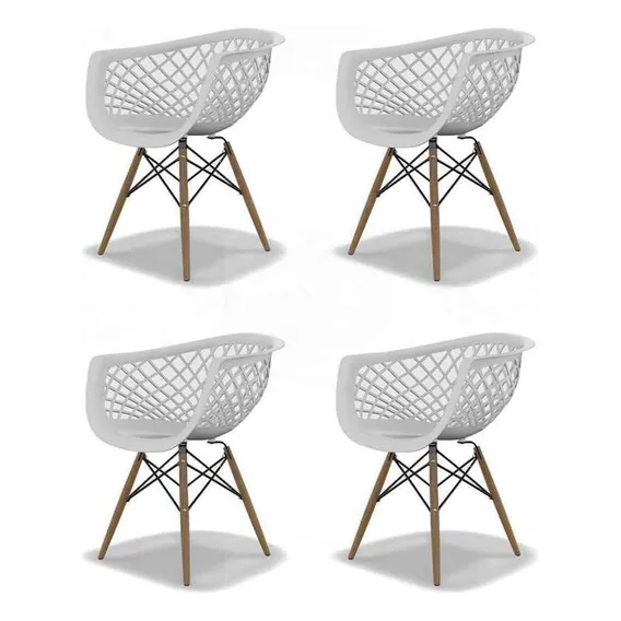 Conjunto Com 4 Cadeiras Web Dsw Branco Foto 1