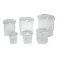 Conjunto Com 6 Potes Mantimento Quadrados Foto  mini 1