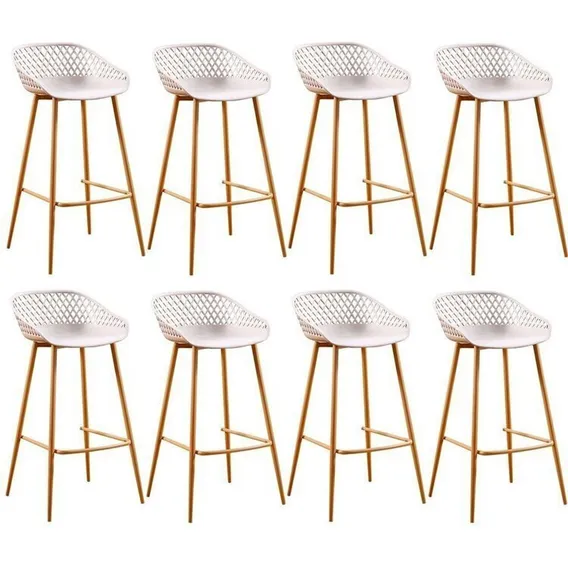Conjunto Com 8 Banquetas Alta Com Encosto E Apoio Para Pés Foto 1