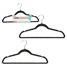 Conjunto Com Dois Cabide Aveludados Grande Preto 45 Cm Foto mini 1
