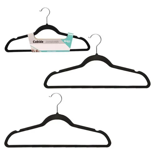 Conjunto Com Dois Cabide Aveludados Grande Preto 45 Cm Foto 1
