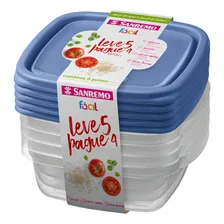 Conjunto Com Pote Plastico Sanremo 530ml Leve 5 e pague 4 Foto mini 1